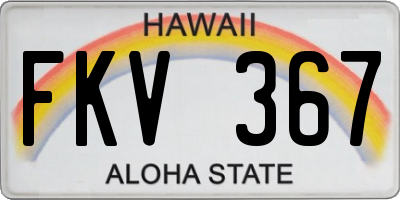 HI license plate FKV367