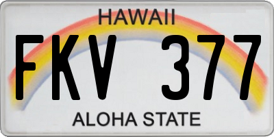 HI license plate FKV377
