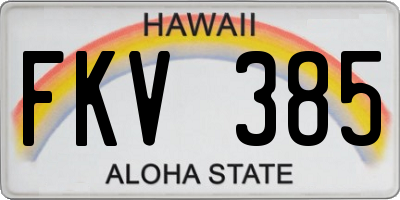 HI license plate FKV385