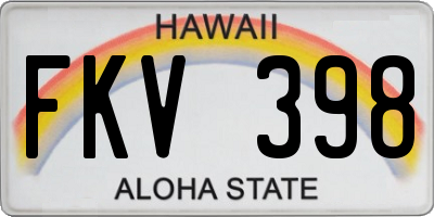 HI license plate FKV398