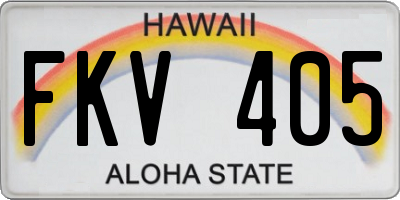HI license plate FKV405