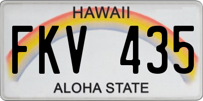 HI license plate FKV435