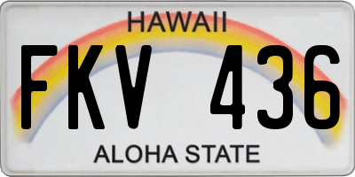 HI license plate FKV436