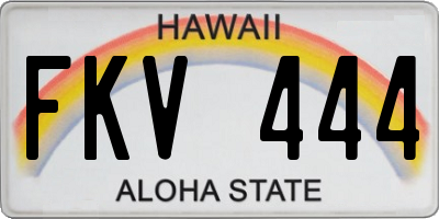 HI license plate FKV444
