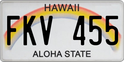 HI license plate FKV455