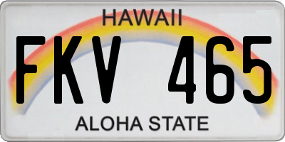 HI license plate FKV465