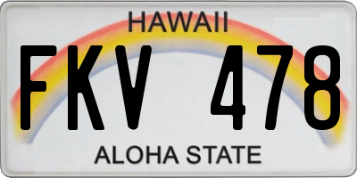 HI license plate FKV478