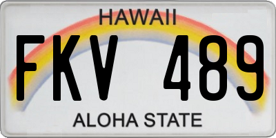 HI license plate FKV489
