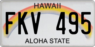 HI license plate FKV495