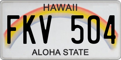 HI license plate FKV504