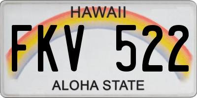HI license plate FKV522