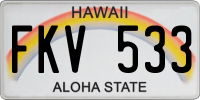 HI license plate FKV533