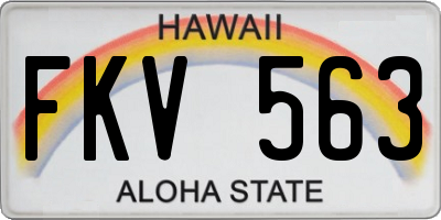 HI license plate FKV563