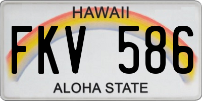 HI license plate FKV586
