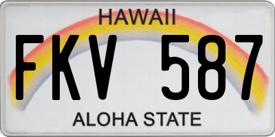 HI license plate FKV587