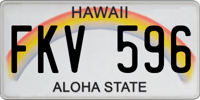 HI license plate FKV596