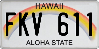 HI license plate FKV611