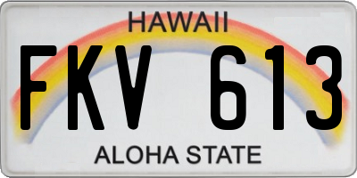 HI license plate FKV613