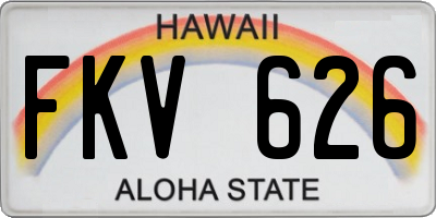 HI license plate FKV626