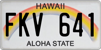 HI license plate FKV641