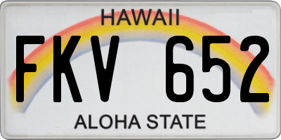 HI license plate FKV652