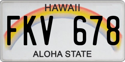 HI license plate FKV678