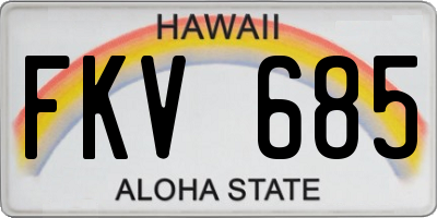 HI license plate FKV685