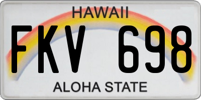 HI license plate FKV698