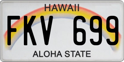 HI license plate FKV699
