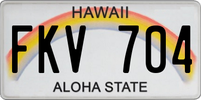 HI license plate FKV704