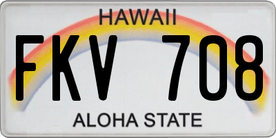 HI license plate FKV708
