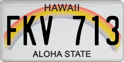 HI license plate FKV713