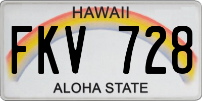 HI license plate FKV728