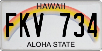 HI license plate FKV734