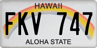 HI license plate FKV747
