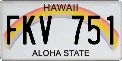 HI license plate FKV751