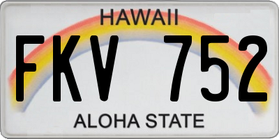 HI license plate FKV752