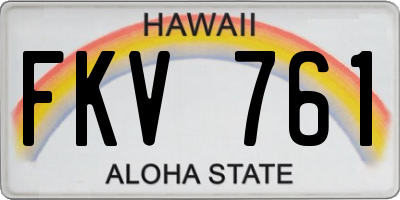 HI license plate FKV761