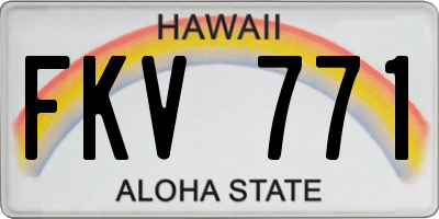 HI license plate FKV771