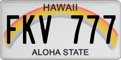 HI license plate FKV777