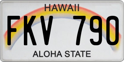 HI license plate FKV790