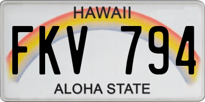 HI license plate FKV794