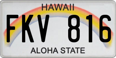 HI license plate FKV816