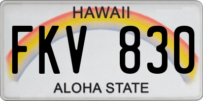 HI license plate FKV830