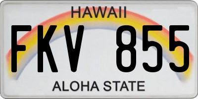 HI license plate FKV855