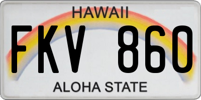HI license plate FKV860
