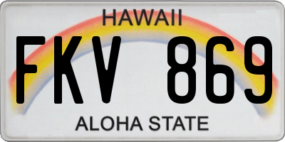 HI license plate FKV869