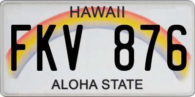 HI license plate FKV876
