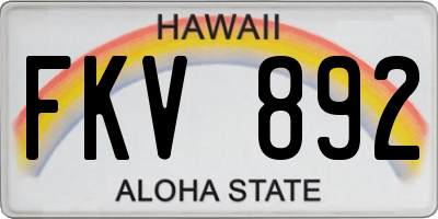 HI license plate FKV892