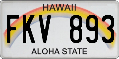HI license plate FKV893